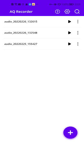 Android application AQ Recorder screenshort