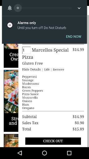 Android application Marcello's Pizza screenshort