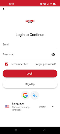 Android application publiclive screenshort
