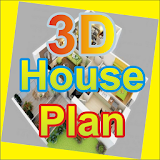 3D house plan icon