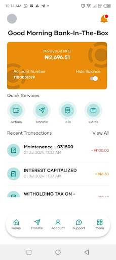 Captura de pantalla de Moneytrust Mobile App