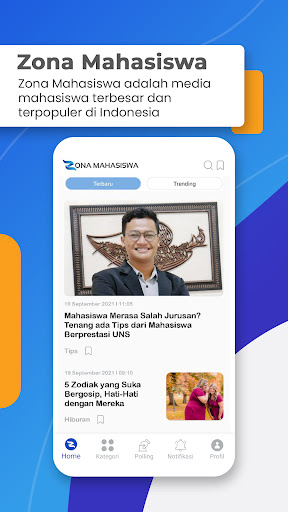 Android application Zona Mahasiswa screenshort