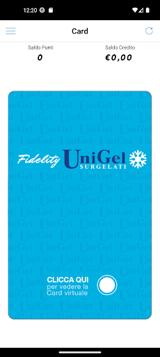 Android application UniGel Fidelity CARD screenshort