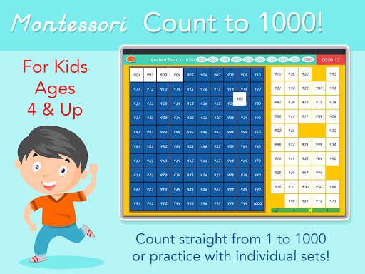 Android application Count to 1000 - Montessori Mat screenshort
