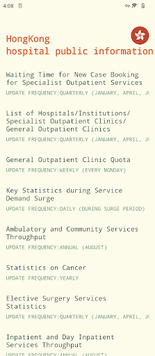 Android application Hong Kong Hospital Information screenshort