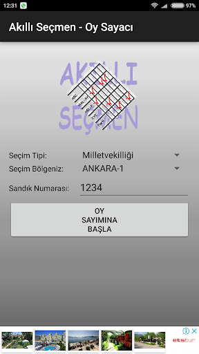 Android application Akilli Secmen - Oy Sayaci screenshort