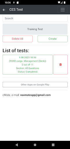 RORO cargo-Management CES Test Screen 2