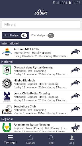 Android application Equipe Online screenshort