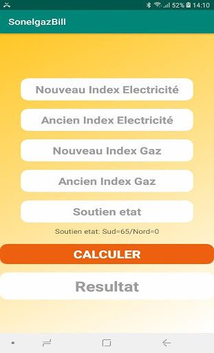 Android application facture sonelgaz domestique حس screenshort