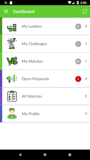 Android application TennisRungs screenshort