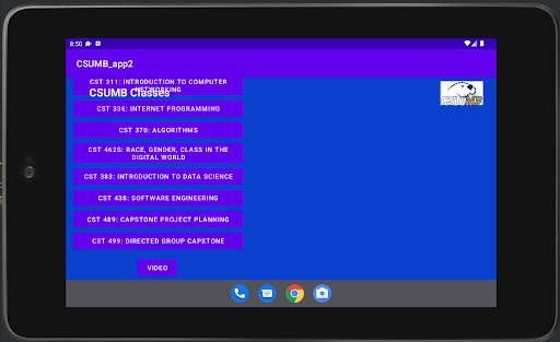 CSUMB CS Program App Screen 3
