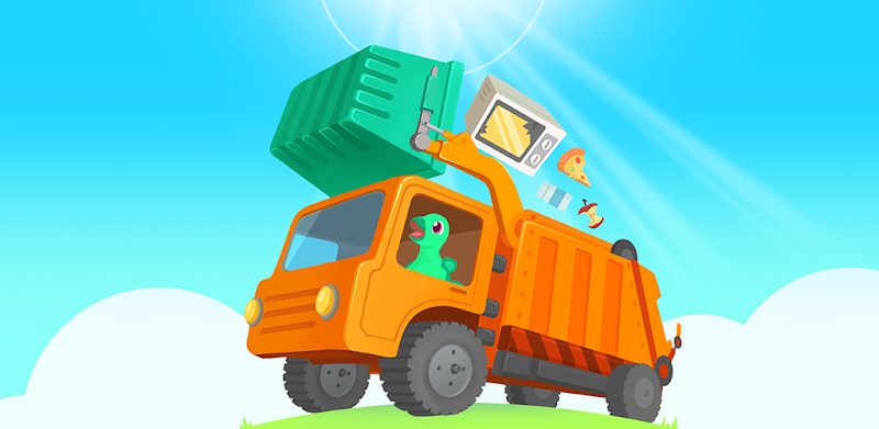 恐龍垃圾車-卡車和垃圾車，兒童益智遊戲