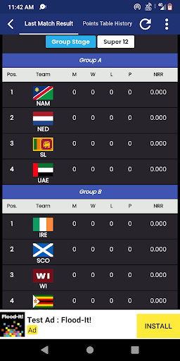 T20 Points Table Cricket Screen 3