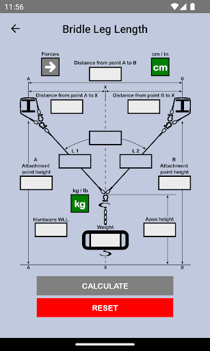 Android application Rigging Bridle Calculator+ screenshort