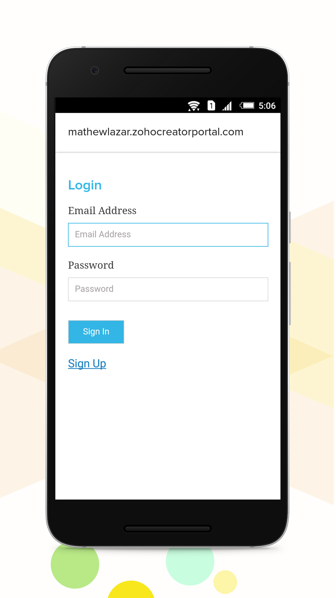 Android application Zoho Creator Portal screenshort