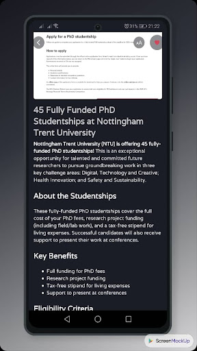 Houtix  Recent Scholarships screenshot 2
