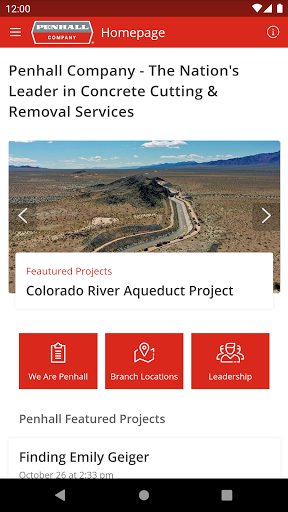Android application Penhall Company screenshort