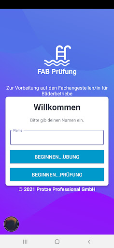 Android application schwimmbadGURU - FAB Prüfung screenshort