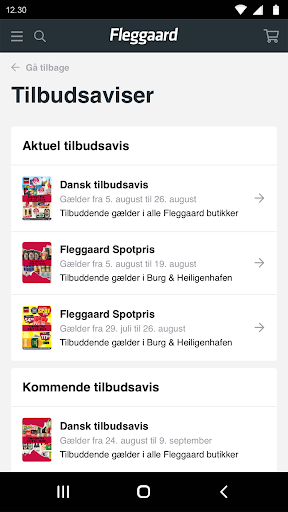 Android application Fleggaard screenshort