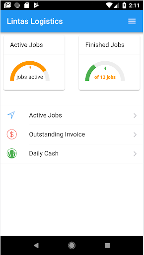 Android application Lintas Logistics screenshort
