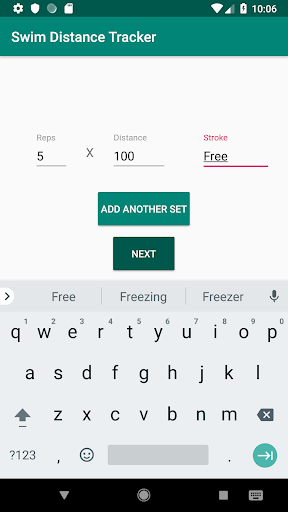 Swim Distance Tracker Screen 2