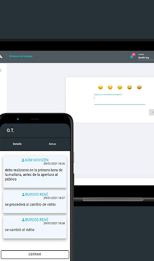 Android application Altomonte - Órdenes de Trabajo screenshort
