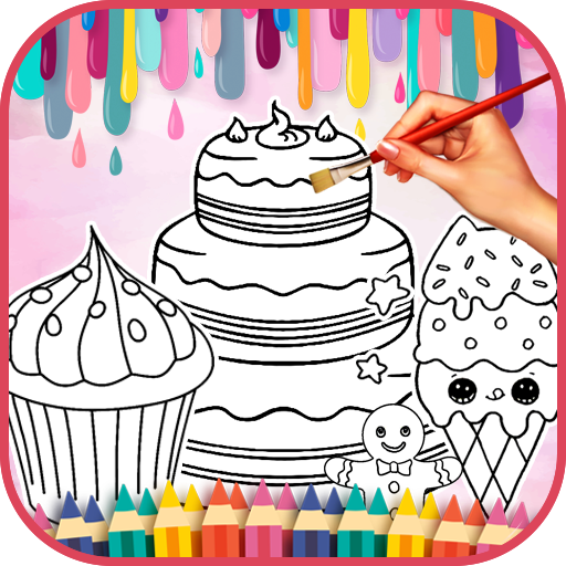 Cute Sweet Food Coloring Book  Icon