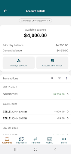Screenshot of NB|AZ Mobile Banking