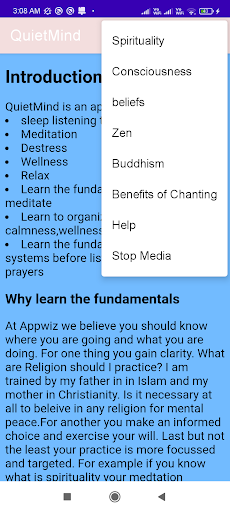 QuietMind Screen 2