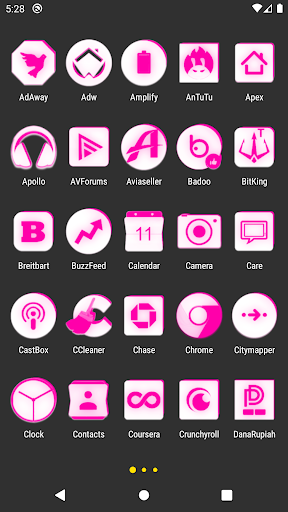 Inverted White Pink Icon Pack Screen 2