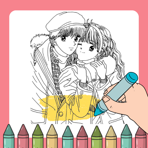 Anime Couple Coloring Book