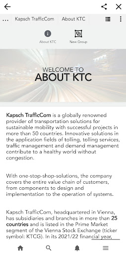 Kapsch Intranet Screen 3