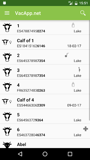 Android application VacApp - Livestock management screenshort