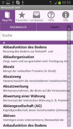 Android application Wirtschaft DHF screenshort