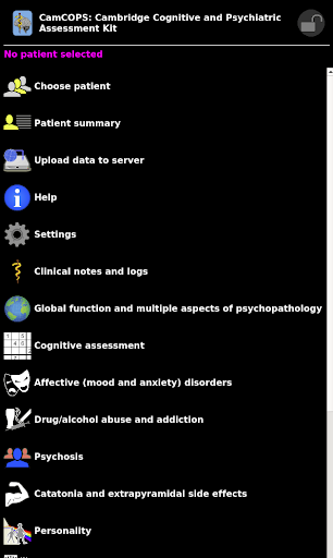 Android application CamCOPS screenshort