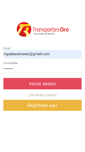 Android application Operacional Oro screenshort