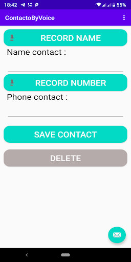 Android application Add contact by voice screenshort