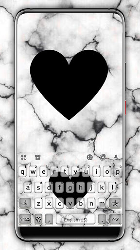 Android application Black Marble Heart Keyboard Ba screenshort