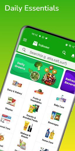 Android application Rojbasket - Grocery Delivery screenshort
