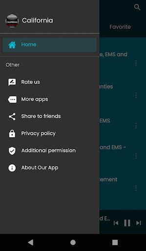 Android application California scanner radios screenshort