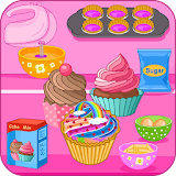 Bake multi colored cupcakes icon