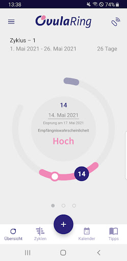 Android application OvulaRing - Zyklusgesundheit screenshort