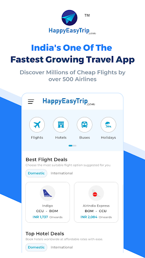Android application HappyEasyTrip - Flight & Hotel screenshort