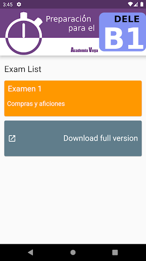 Android application DELE B1 Spanish DEMO screenshort
