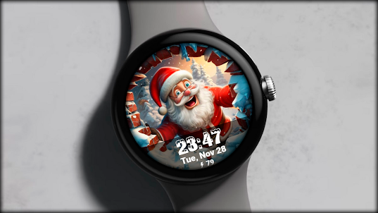 New Year digital watch face 01