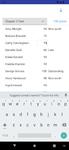 Android application Gradekeeper screenshort