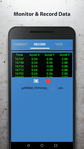 BLE Acceleration Recorder Screen 3