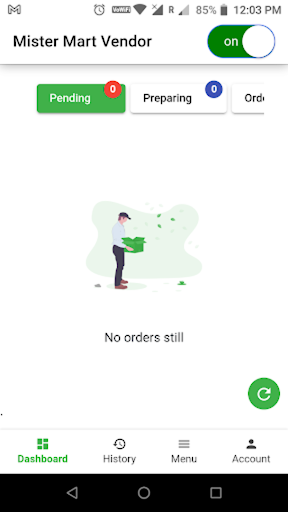 Android application Besty Food Vendor screenshort