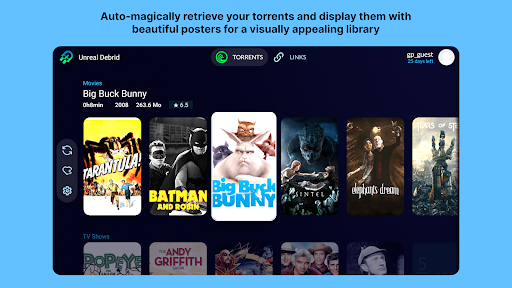 Android application Unreal Debrid: Stream torrents screenshort
