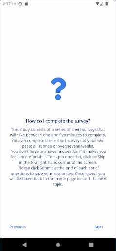 CBR HEALTH STUDY Screen 2